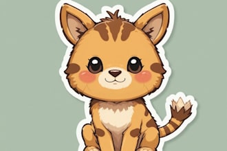 create cute animal illustrations for stickers or clip art