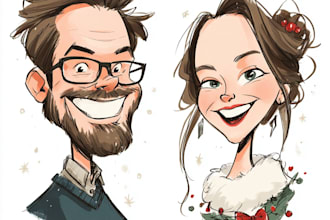 draw caricatures for christmas, birthday couples and wedding