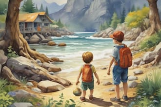 make watercolor illustration for children book, picture book