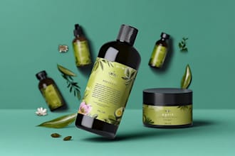 do product label, cosmetic label design or packaging design