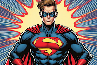 draw custom superhero pop art portrait
