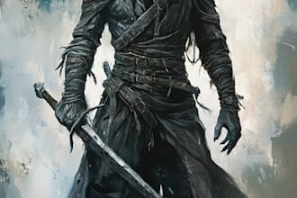 design an your fantasy horror character illustration arts