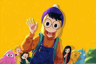 do custom cartoon illustration or character