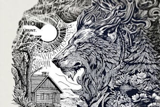 draw linocut illustration for tshirt design