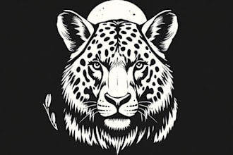 create animal linocut tshirt design for brands