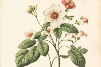 create a beautiful vintage botanical illustration poster