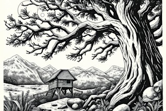 make linocut or cartoon illustration for t shirts