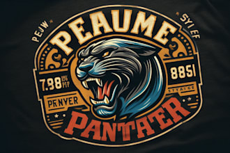 design premium vintage panther logo t shirt design