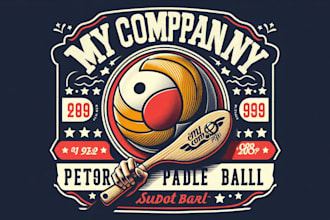 design premium vintage paddle ball sport logo t shirt design
