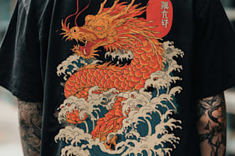 do a japanese t shirt illustration