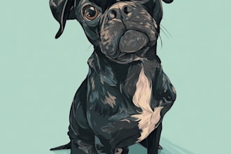 draw a disney pet portrait illustration