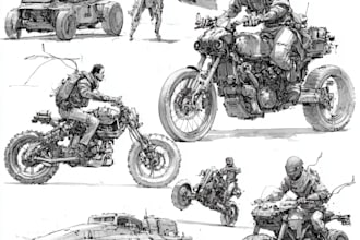 draw rough drawings of character or vehicles