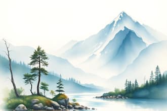 draw digital hand paint watercolor illustration for you
