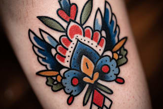 make you a traditional old school tattoo style design