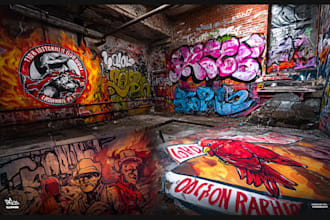 create expressive digital graffiti murals