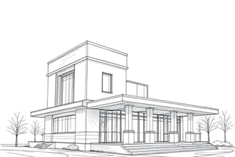 do architectural sketches interior and exterior