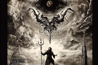 create a death metal or black metal album cover