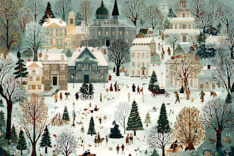 design handdrawn illustrated christmas card