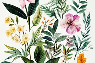 draw botanical and nature illustrations for you and business