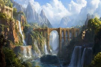 digitally paint fantasy landscape