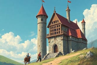 create a beautiful medieval illustration