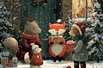 draw christmas cartoon caricature