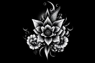 design a tattoo in black and white or in color