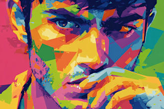 draw a professional pop art portrait