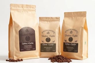 design coffee packaging, coffee bag , coffee label
