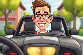draw portrait cartoon caricature with your vehicle