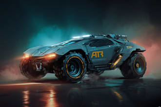 car design and digital painting