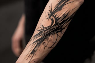 custom an abstract black tattoo design