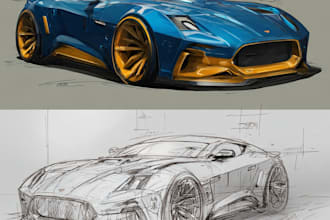 car design and digital painting