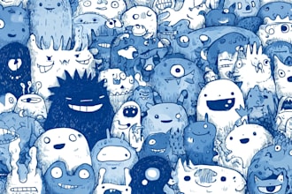 draw monster, creature, fantasy character, for game or comic