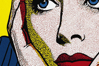 draw pop art portrait in roy lichtenstein style