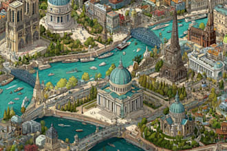 draw a custom illustrated map of any country, city or place