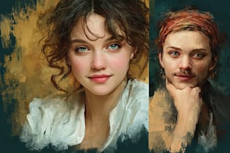 do oil painting portrait and illustrations digitally