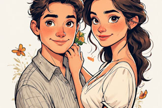 make couple portrait illustrations