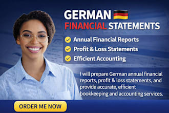 prepare german annual financial statement, accounting, profit and loss statement
