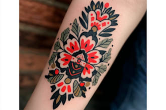 draw a traditional style tattoo logo design