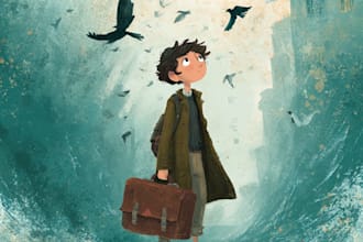 do children book illustration and cover page
