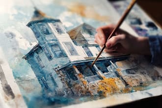 paint watercolor illustration and watercolor