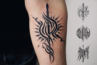 create lettering, script, calligraphy tattoo designs