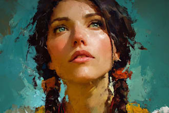make a digital oil painting portrait