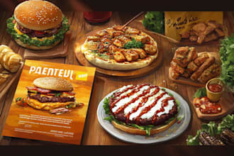 design eye catching food posters for restaurants and cafes