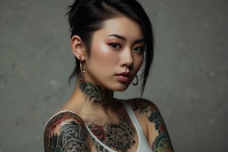 making a tattoo design in japanese style