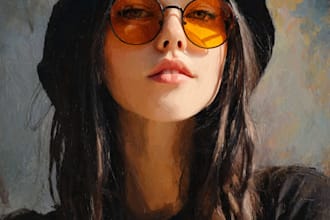 draw a digital oil painting portrait