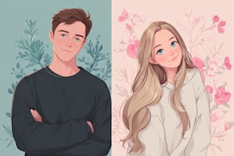 draw couple portrait illustration