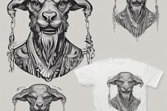 create animal lino cut t shirt design for brands
