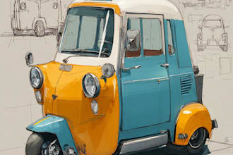 sketch a car or vehicle design concept using digital drawing